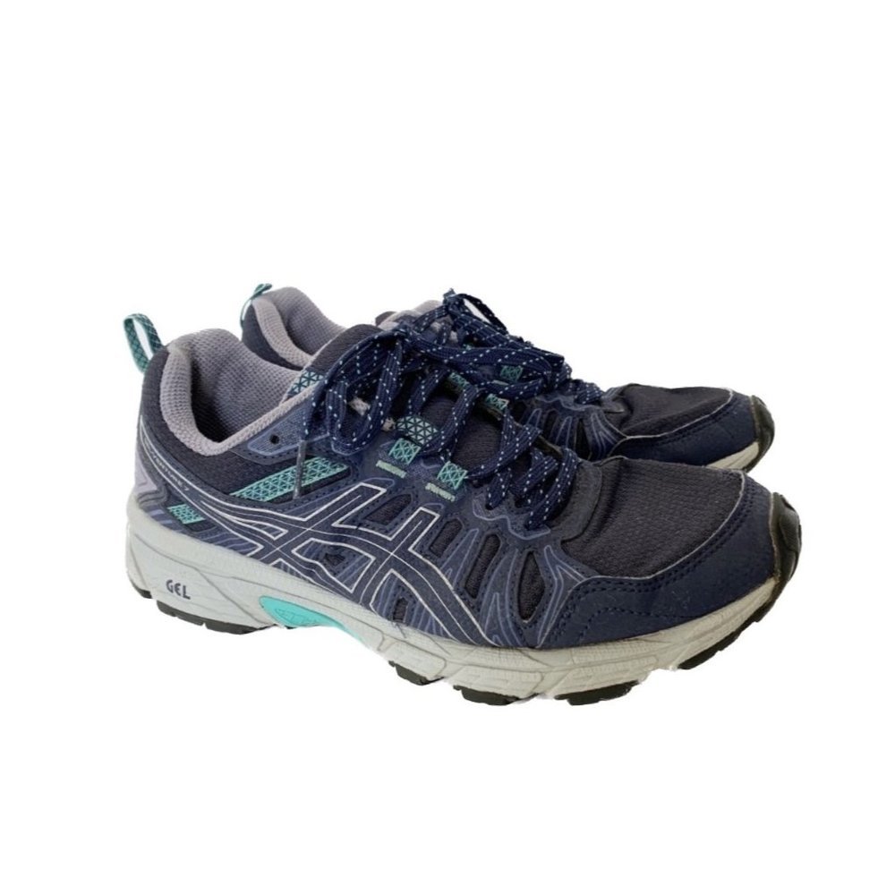ASICS VENTURE 7 WOMENS 7.5 RUNNING SHOE DARK BLUE AQUA 7.5